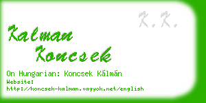 kalman koncsek business card