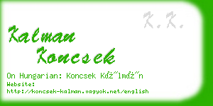kalman koncsek business card